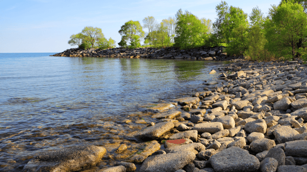 Healthy lake no pollution