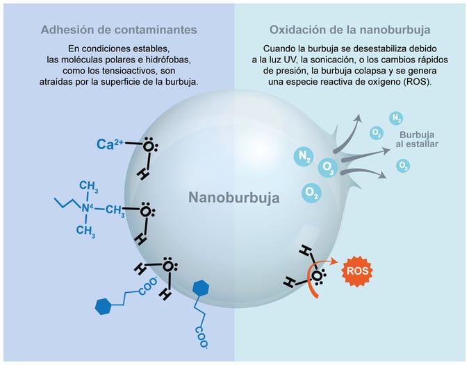 Oxidación de las nanoburbujas